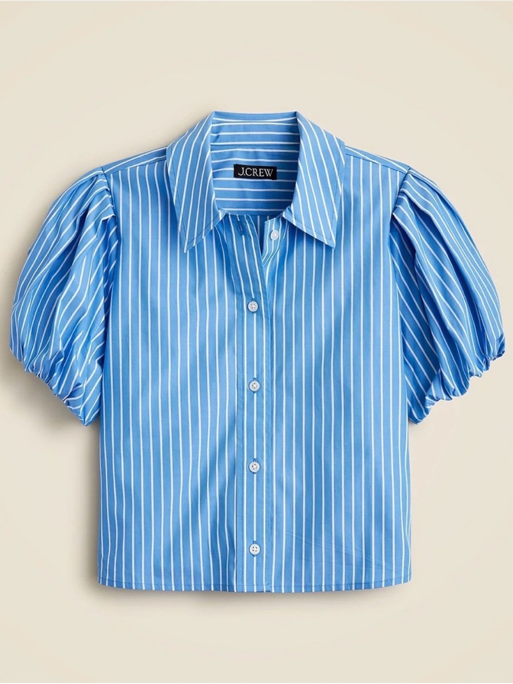 Gamine puff-sleeve shirt in stripe size 00